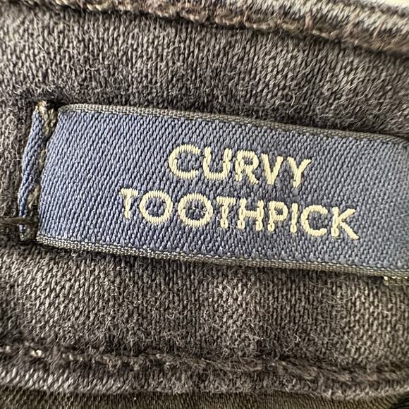 J. Crew Curvy Toothpick Black Washed Skinny Jeans Size 30 - Picture 8 of 9